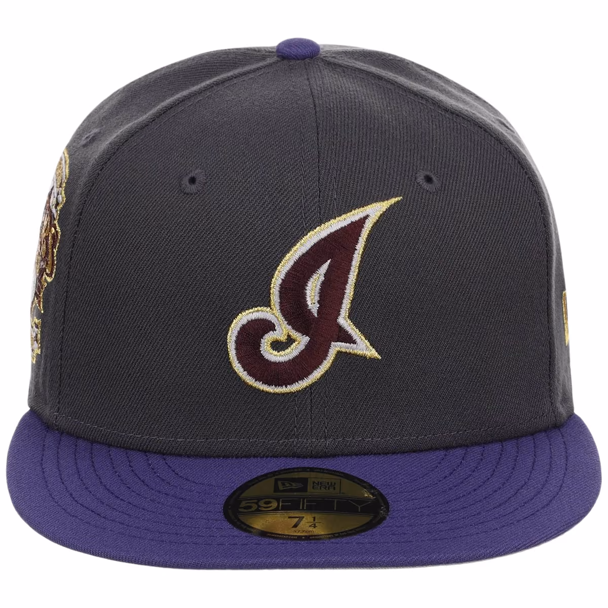 Cleveland Indians MLB Midnight Orchid New Era 59FIFTY detail view