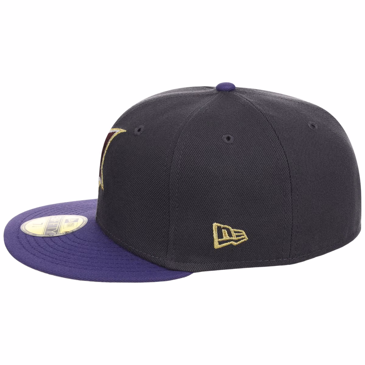 Cleveland Indians MLB Midnight Orchid New Era 59FIFTY detail view