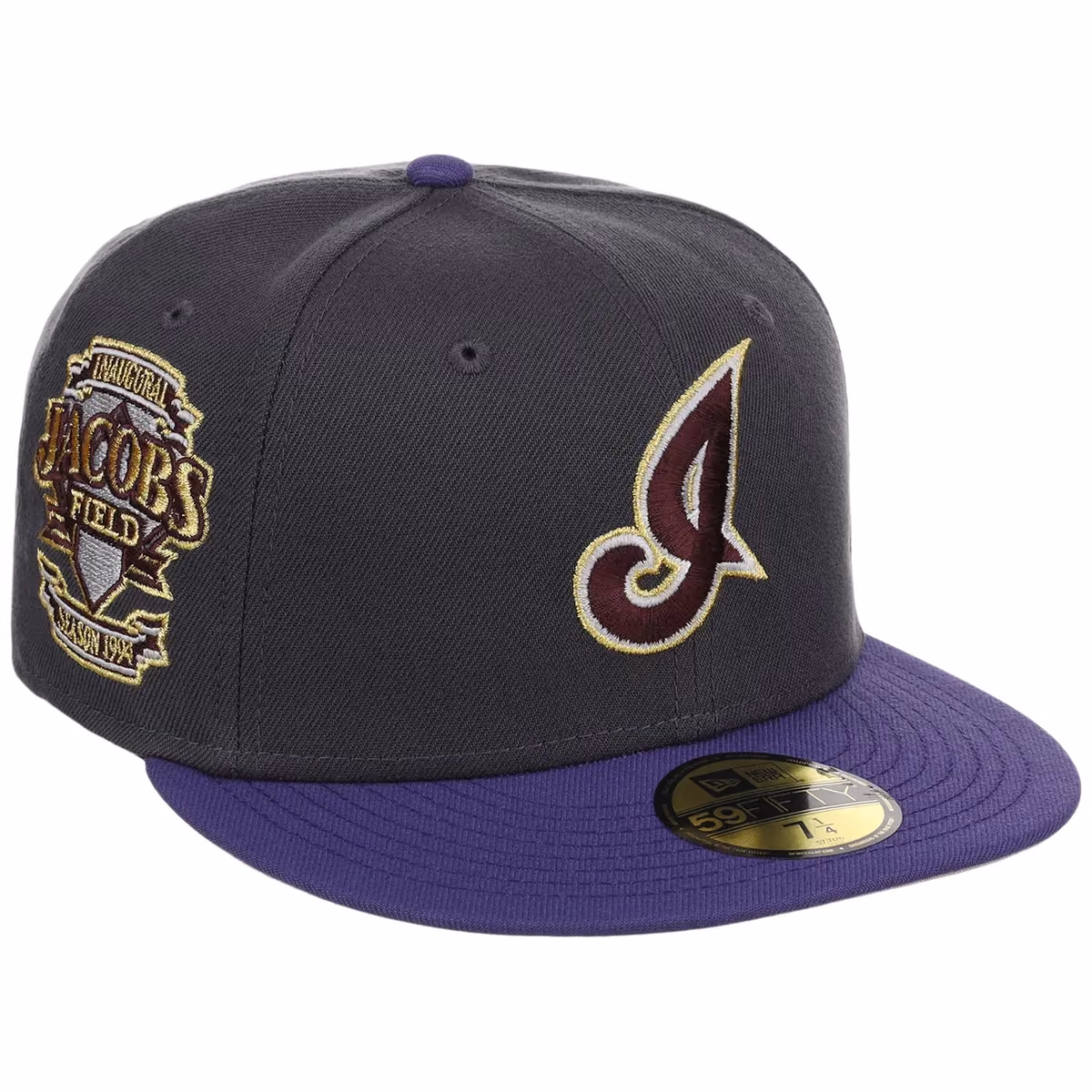 Cleveland Indians MLB Midnight Orchid New Era 59FIFTY front view