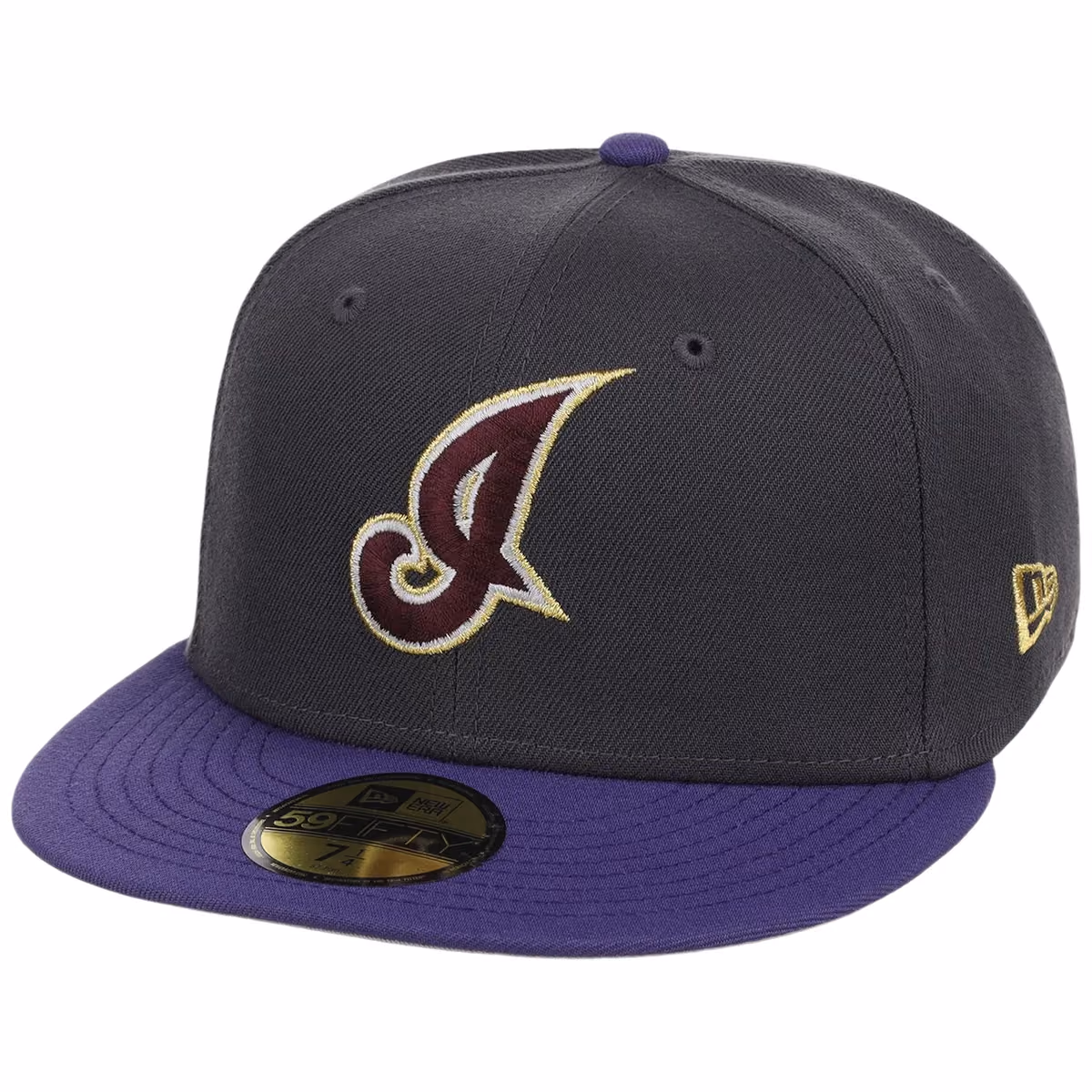 Cleveland Indians MLB Midnight Orchid New Era 59FIFTY detail view
