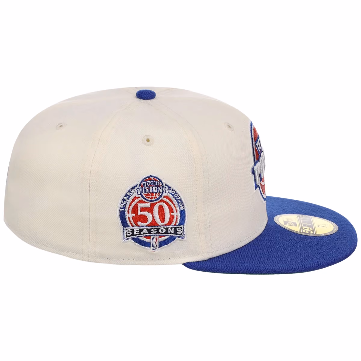 Detroit Pistons NBA Chrome OTC New Era 59FIFTY (Chrome/Royal) detail view