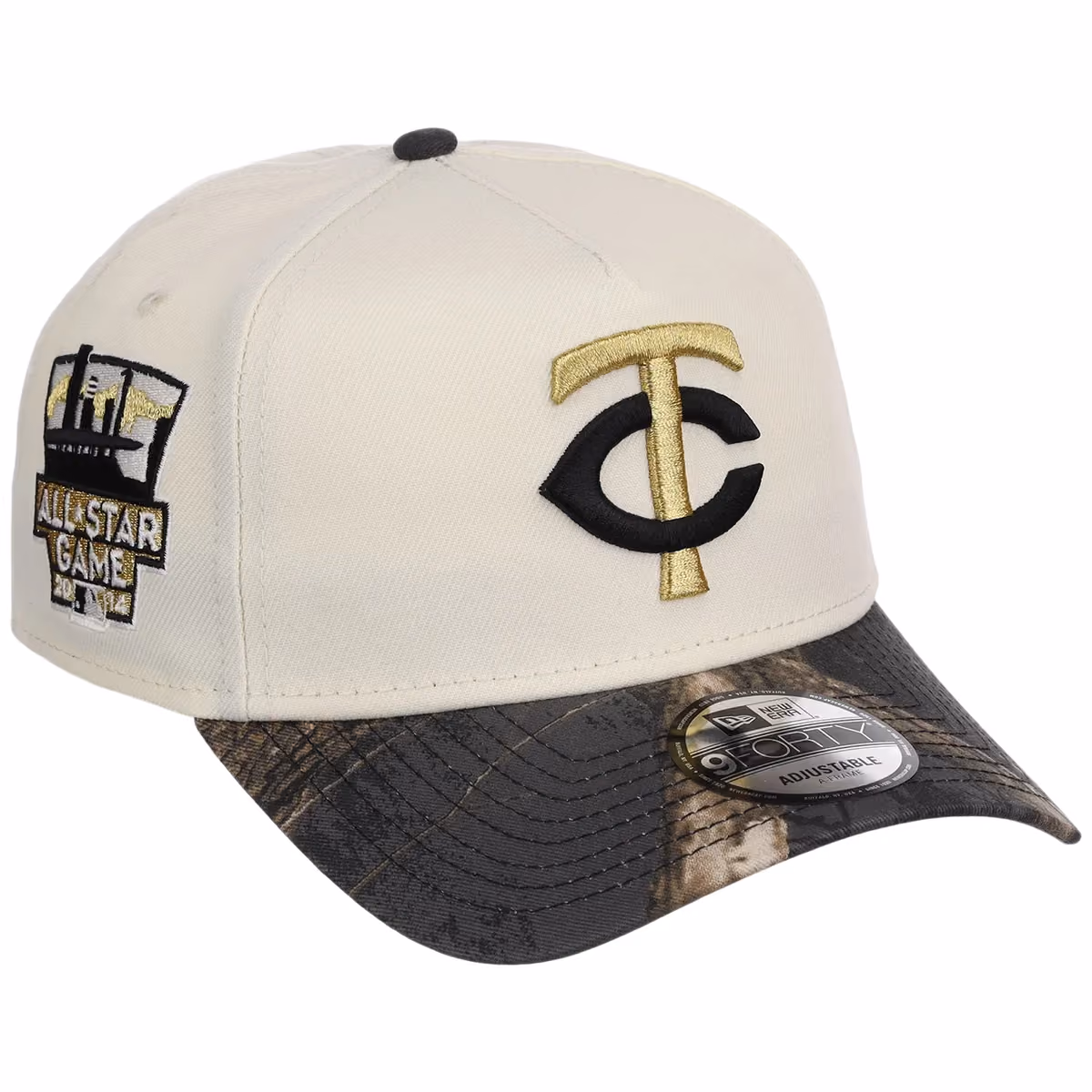 Minnesota Twins MLB Black Realtree Chrome New Era 9FORTY front view