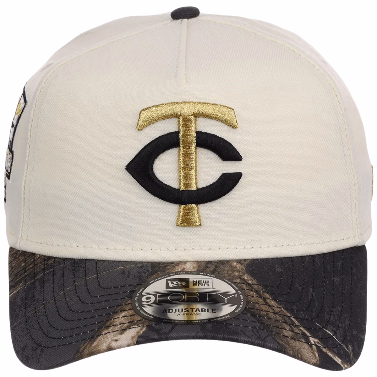 Minnesota Twins MLB Black Realtree Chrome New Era 9FORTY detail view