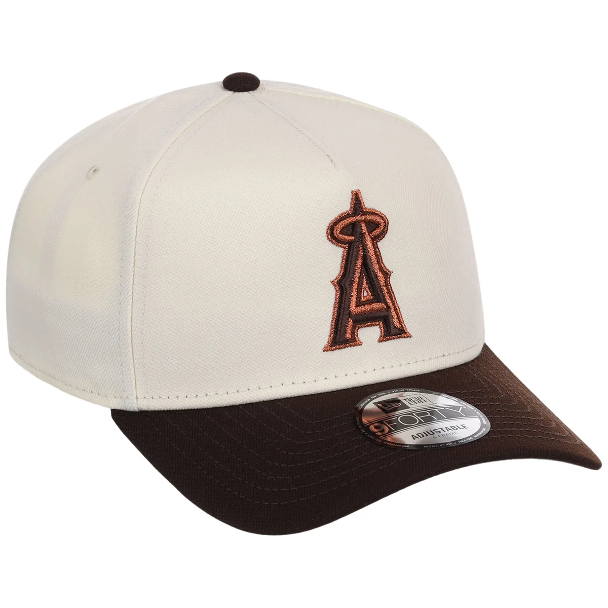Anaheim Angels MLB Chrome x Burnt Wood FASHION CORE New Era 9FORTY A-Frame front view