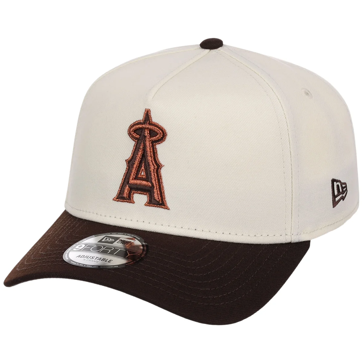 Anaheim Angels MLB Chrome x Burnt Wood FASHION CORE New Era 9FORTY A-Frame detail view