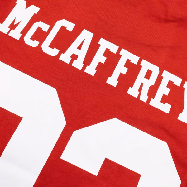 Christian McCaffrey #23 San Francisco 49ers Player NFL T-Shirt Red view 4