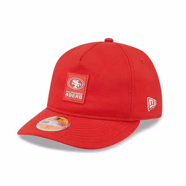 San Francisco 49ers 2025 NFL On-Field Sideline 59FIFTY A-Frame Fitted Cap Red product photo