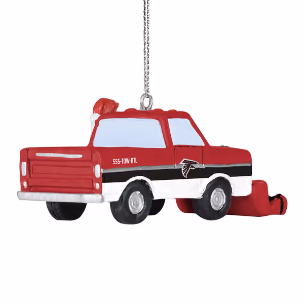 Atlanta Falcons NFL Snow Plow Truck Christmas Ornament view 2