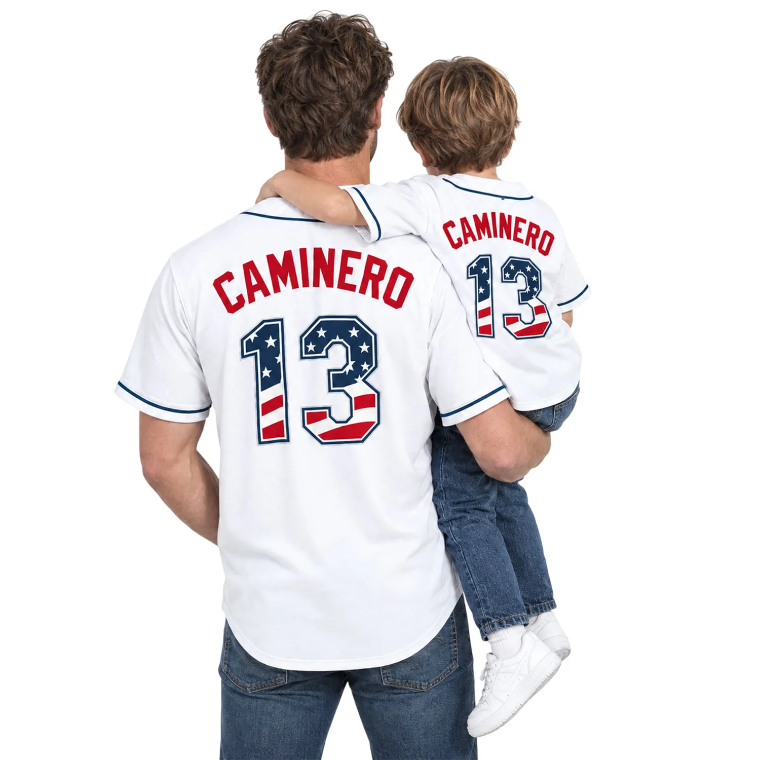 Junior Caminero USA Flag Jersey – Elite TP Rays Fan Tee