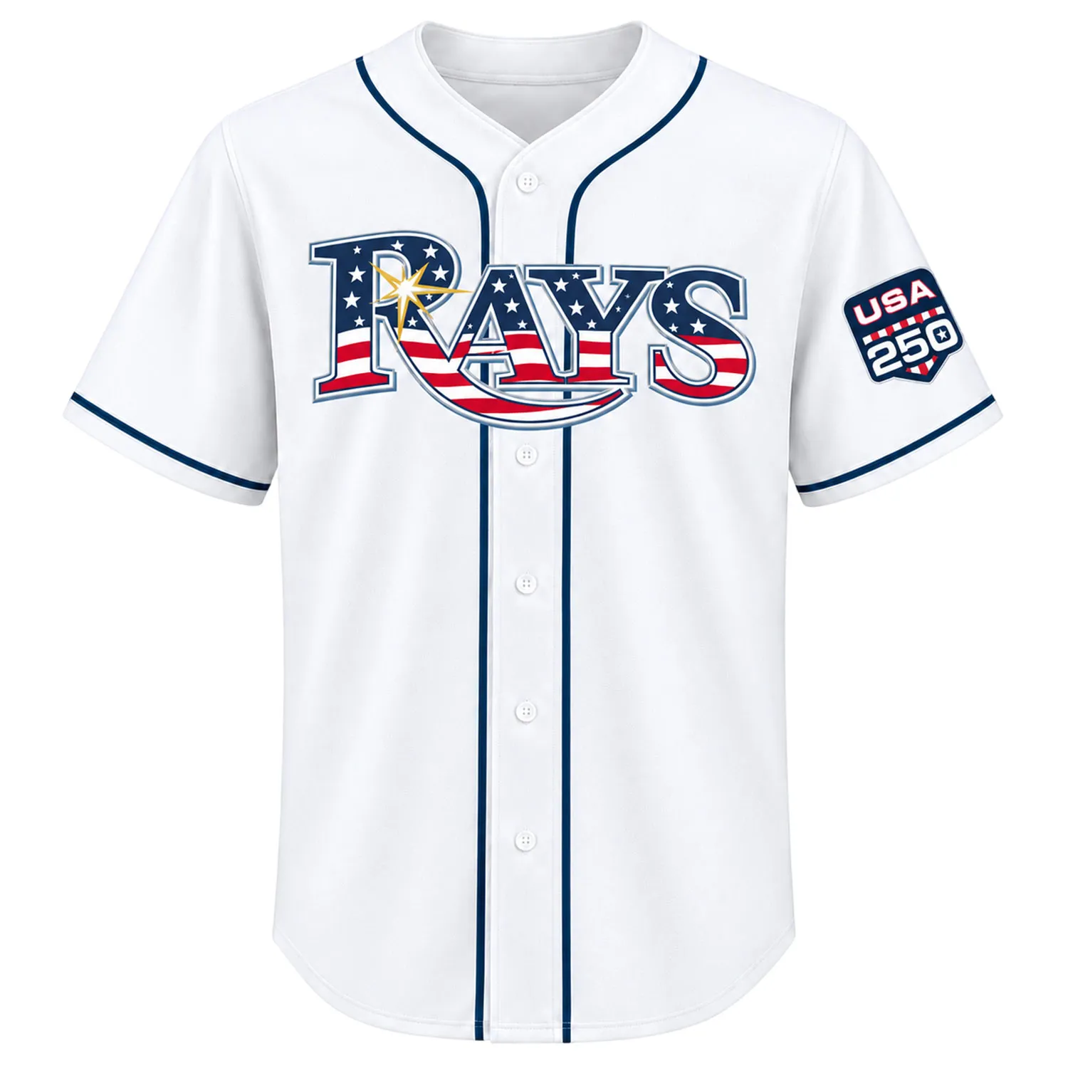 Junior Caminero USA Flag Jersey – Elite TP Rays Fan Tee