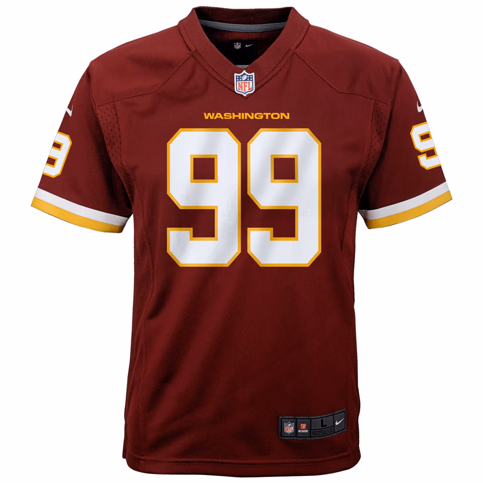 Chase Young #99 Washington Football Team Nike Game NFL Jersey Red (YOUTH) view 2