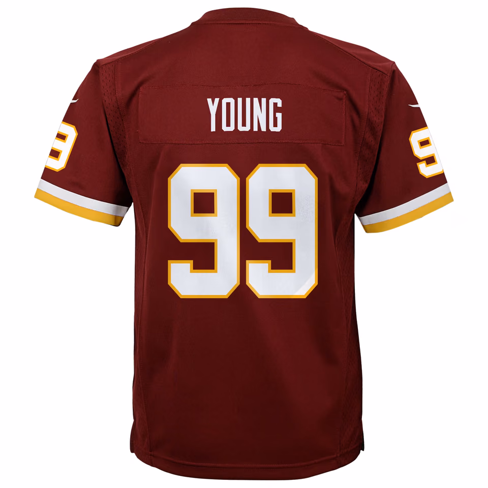 Chase Young #99 Washington Football Team Nike Game NFL Jersey Red (YOUTH) view 3