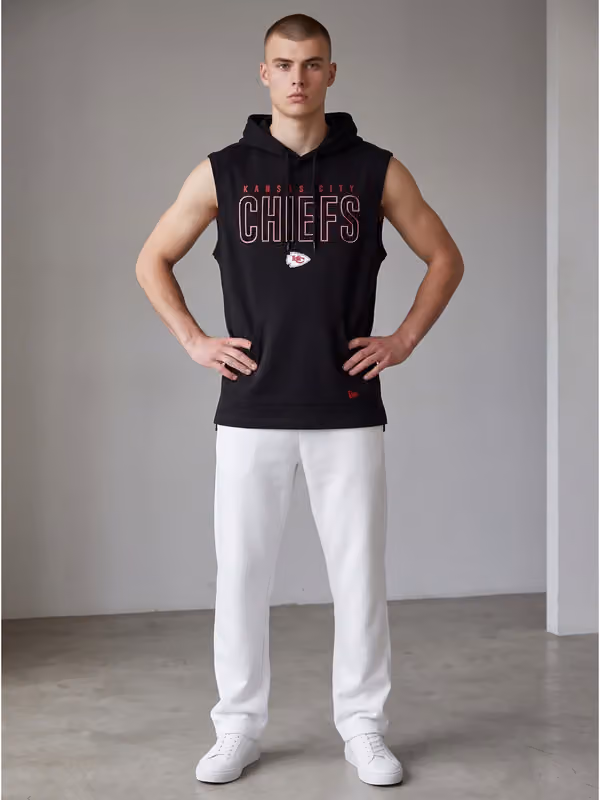 Kansas City Chiefs 2026 NFL Sideline Sleeveless Hoodie Black view 3