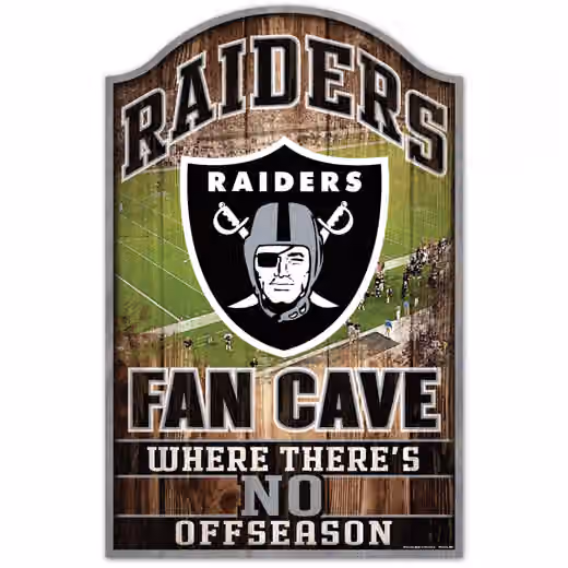 Las Vegas Raiders WinCraft NFL Fan Cave Wood Sign view 1