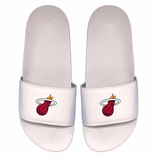 Miami Heat Primary Logo ISlide NBA Gel Slides White view 1