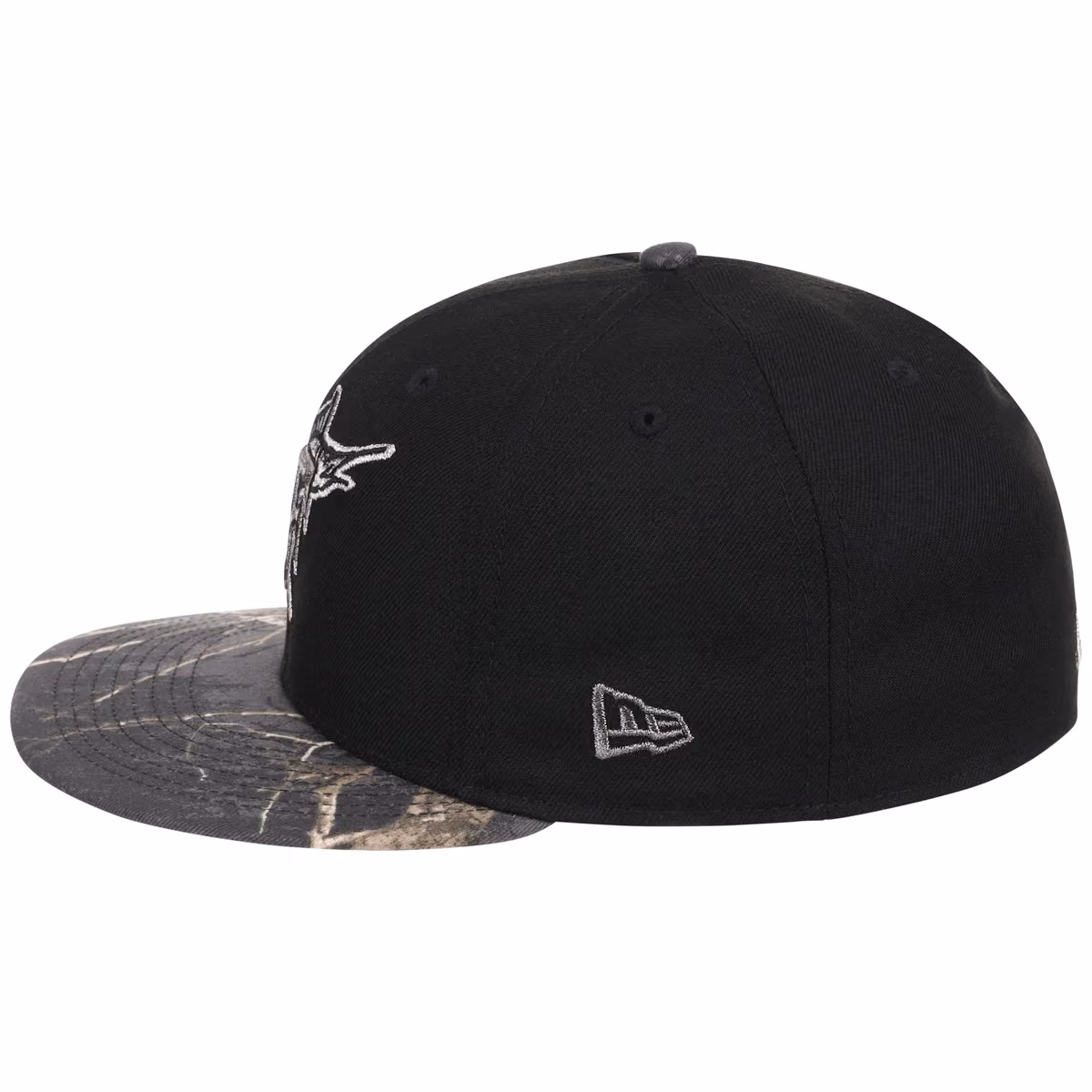 Miami Marlins MLB Black Realtree Metallics New Era 59FIFTY detail view