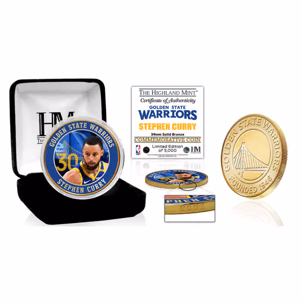Stephen Curry Golden State Warriors Bronze Commemorative Coin view 1