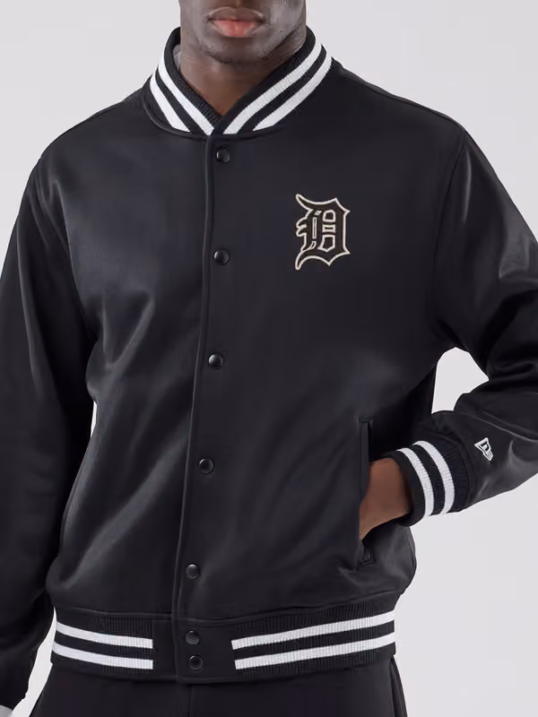 Detroit Tigers Varsity Jersey Bomber MLB Jacket Black view 6
