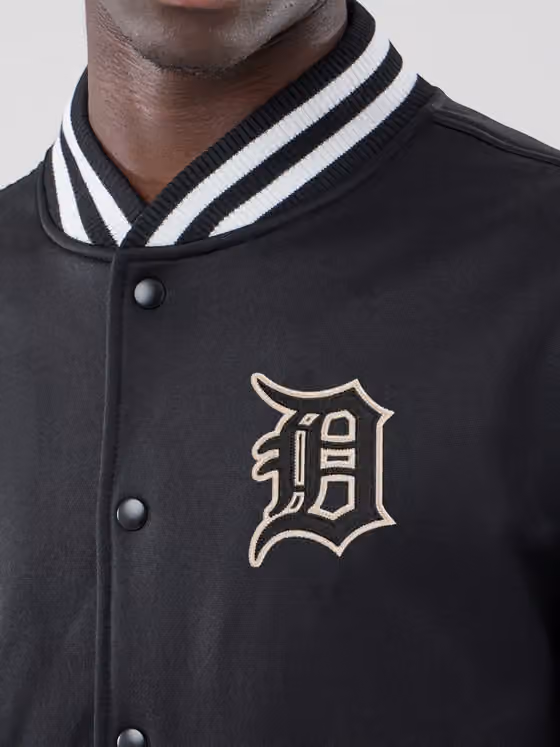 Detroit Tigers Varsity Jersey Bomber MLB Jacket Black view 3