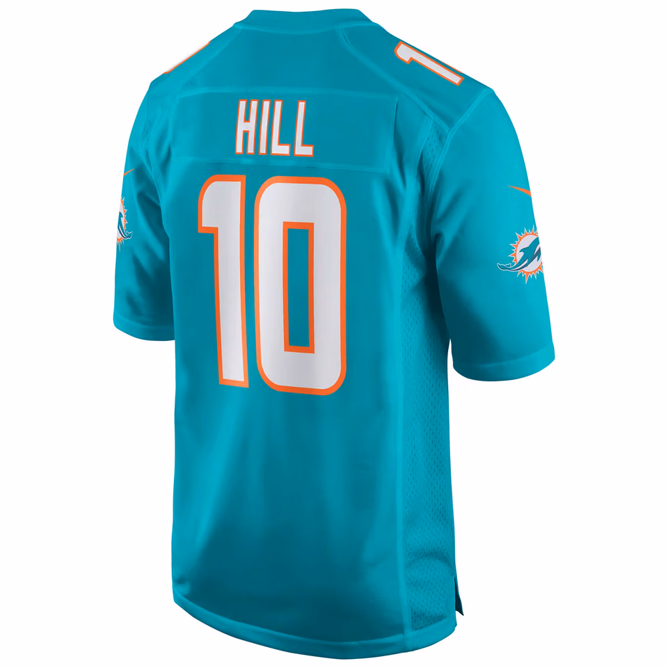 Tyreek Hill #10 Miami Dolphins Nike Game NFL Jersey Aqua view 3