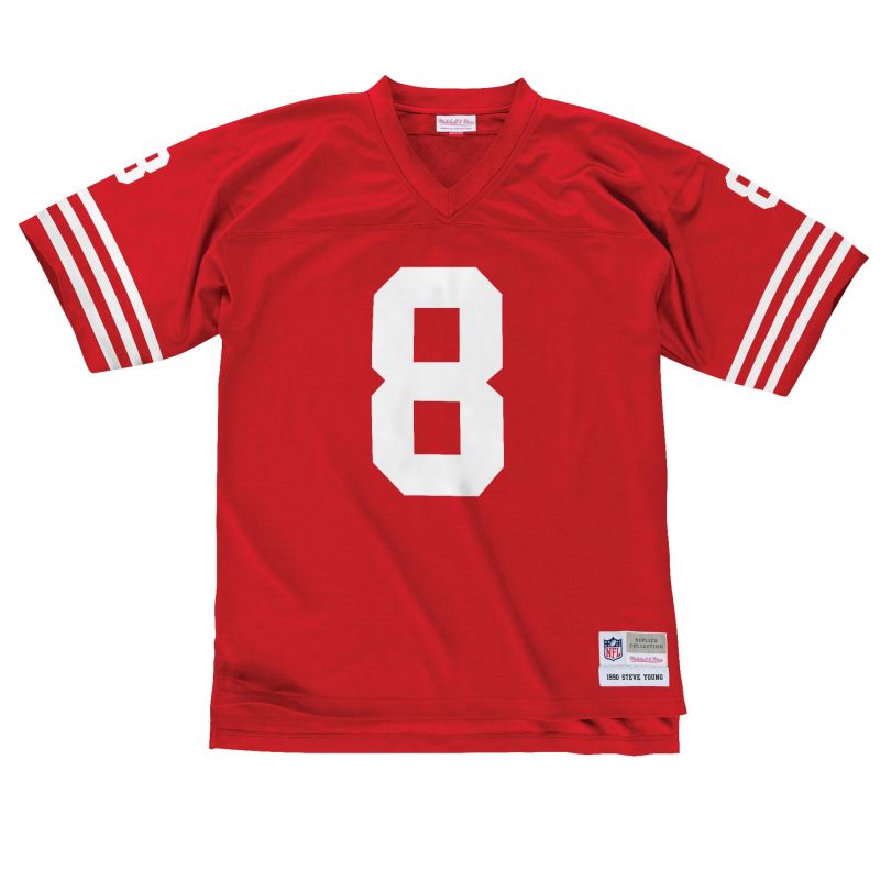 Steve Young #8 San Francisco 49ers Mitchell & Ness Throwback NFL Jersey Red view 1