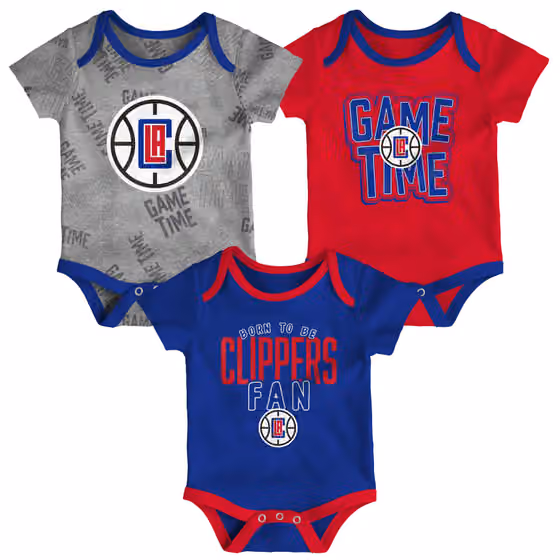 Los Angeles Clippers Game Time NBA Baby Bodysuit Set (3-Piece) view 1
