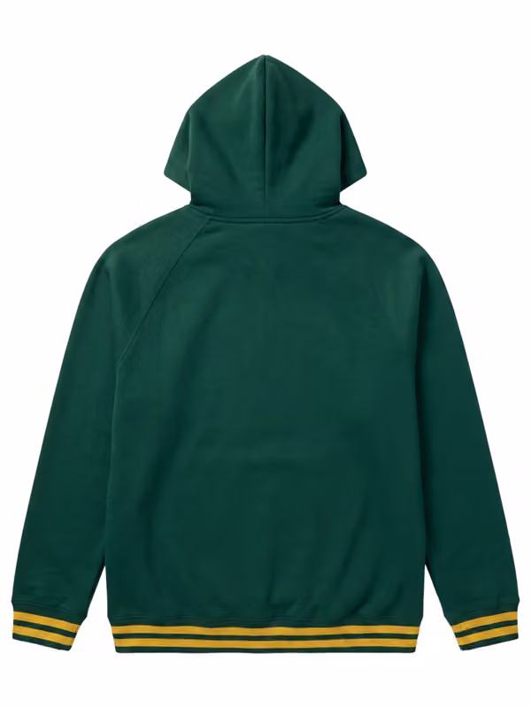 Green Bay Packers Felt Logo Throwback NFL Hoodie Green view 2