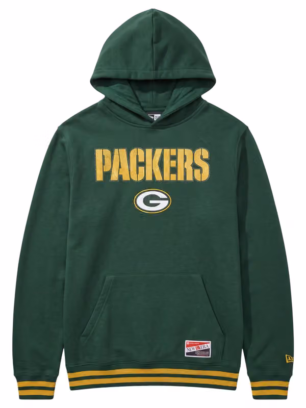 Green Bay Packers Felt Logo Throwback NFL Hoodie Green view 1