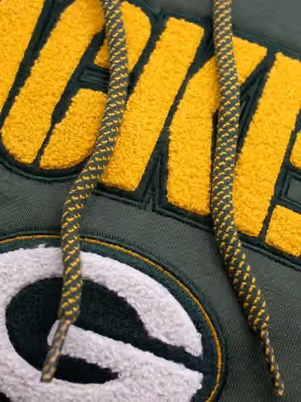 Green Bay Packers Felt Logo Throwback NFL Hoodie Green view 3
