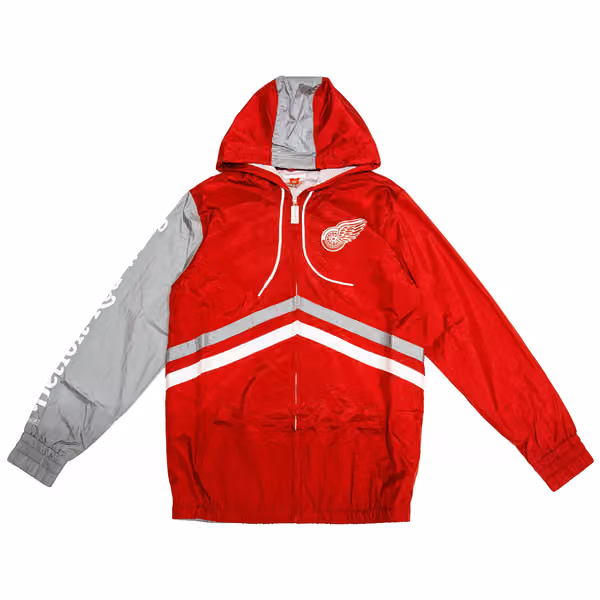 Detroit Red Wings Undeniable Mitchell & Ness NHL Windbreaker Jacket view 1