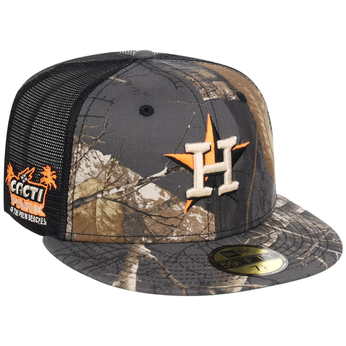 Houston Astros MLB Black Realtree Trucker New Era 59FIFTY front view
