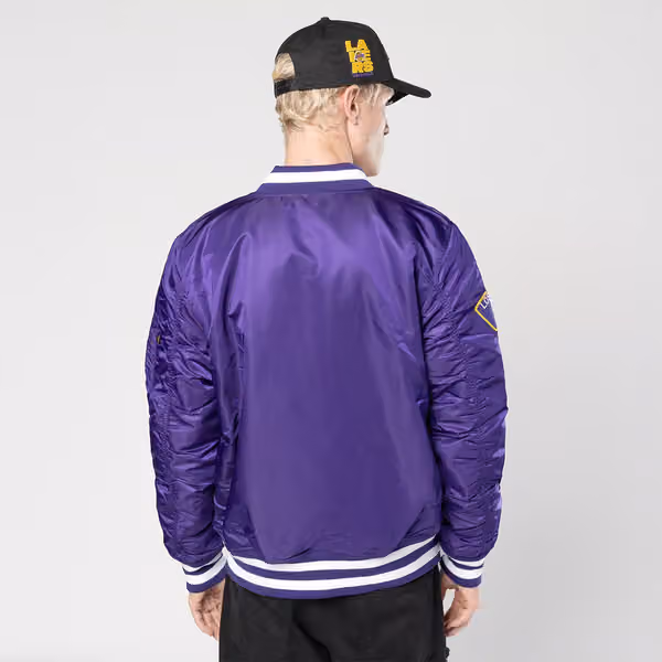 Los Angeles Lakers Alpha Industries MA-1 NBA Bomber Jacket view 4