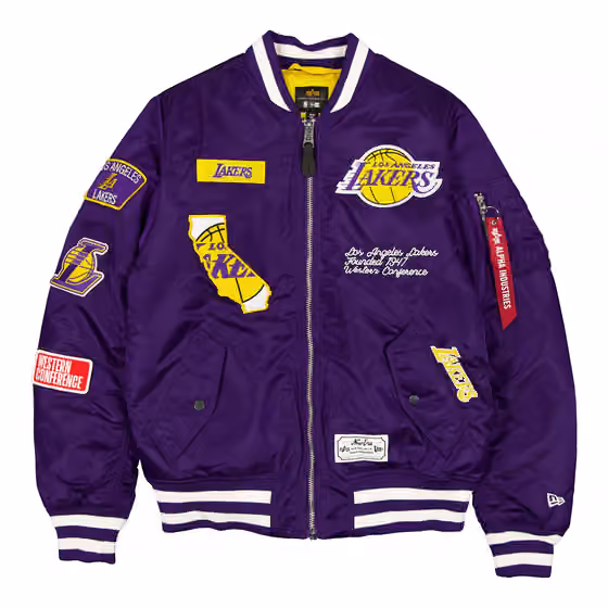 Los Angeles Lakers Alpha Industries MA-1 NBA Bomber Jacket view 1