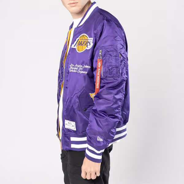 Los Angeles Lakers Alpha Industries MA-1 NBA Bomber Jacket view 7