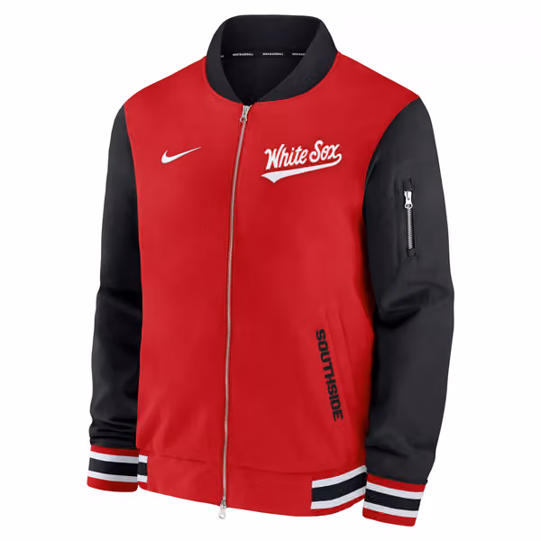 Chicago White Sox City Connect 2026 MLB Authentic Dugout Bomber Jacket Red view 2