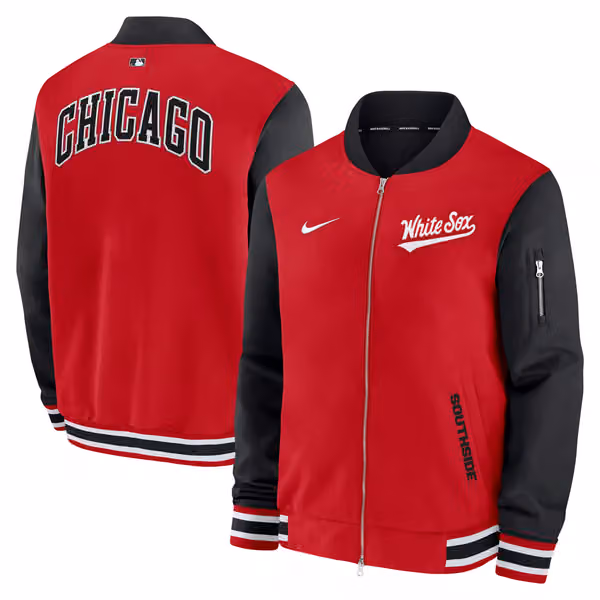 Chicago White Sox City Connect 2026 MLB Authentic Dugout Bomber Jacket Red view 1