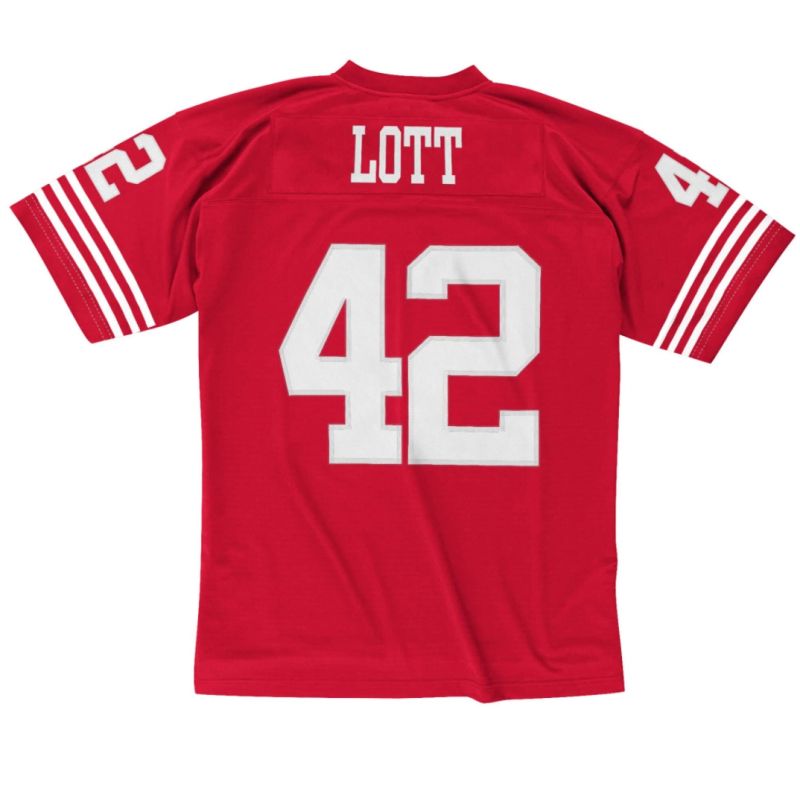 Ronnie Lott #42 San Francisco 49ers Mitchell & Ness Throwback NFL Jersey Red view 2