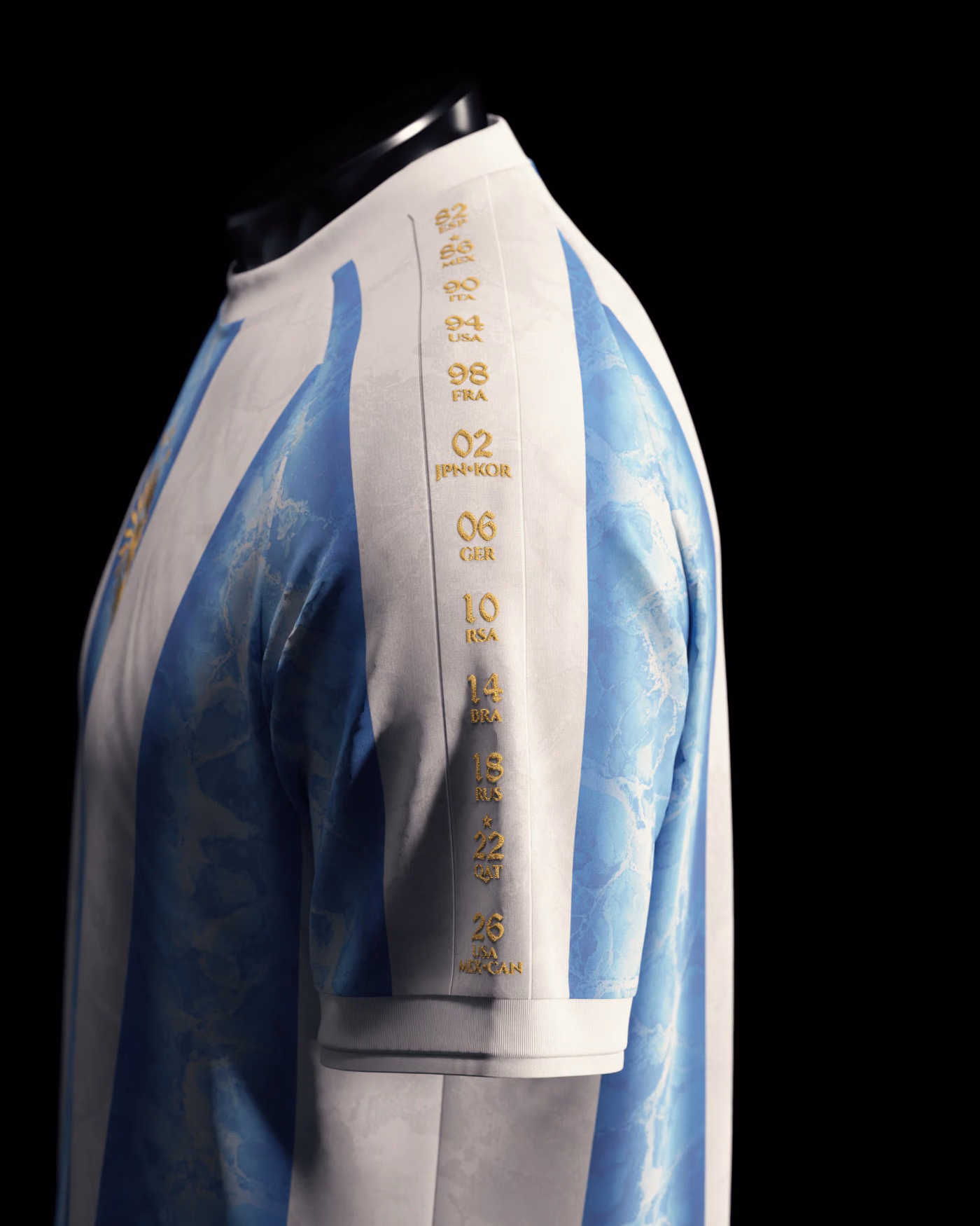 Jersevo Custom Personalized Argentina "Glacier" Jersey (2026WC Edition) left sleeve detail