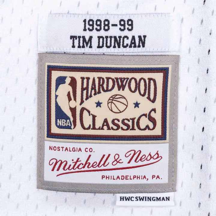 Tim Duncan #21 San Antonio Spurs 1998-99 Swingman NBA Jersey White view 3