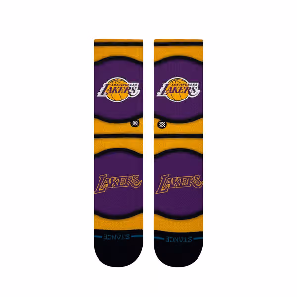 Los Angeles Lakers Classic Mini Ball Stance Crew Socks view 2