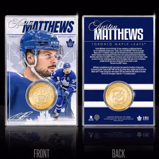 Auston Matthews Toronto Maple Leafs Acrylic Bronze Coin Card view 2