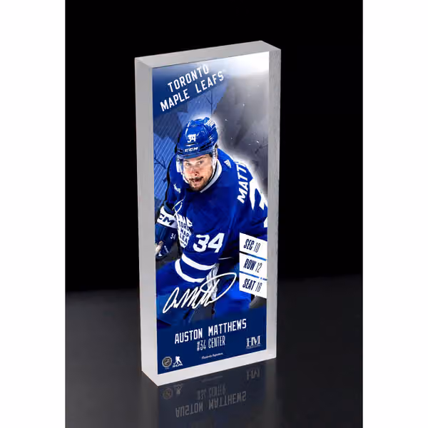Auston Matthews Toronto Maple Leafs NHL Player Ticket 3D Block Art view 1
