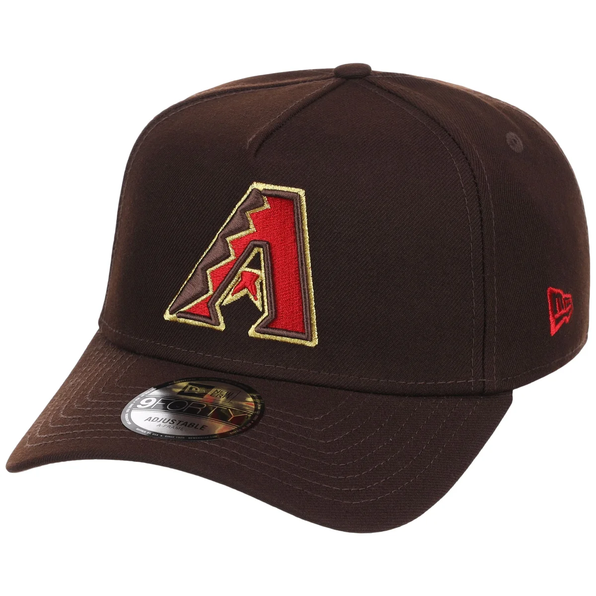 Arizona Diamondbacks MLB Burnt Wood FASHION CORE New Era 9FORTY A-Frame detail view