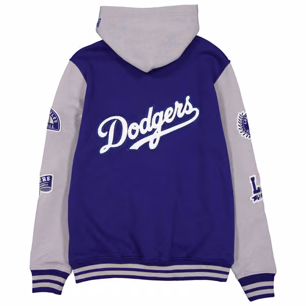 Los Angeles Dodgers Full Snap Patch Jacket Blue/Gray view 2