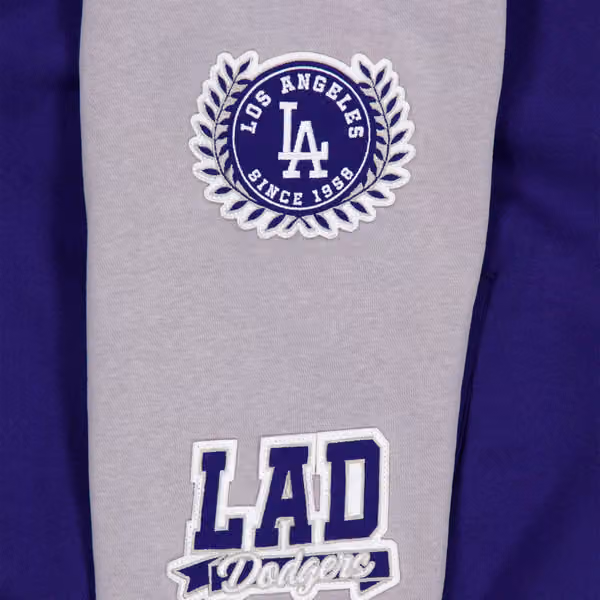Los Angeles Dodgers Full Snap Patch Jacket Blue/Gray view 3