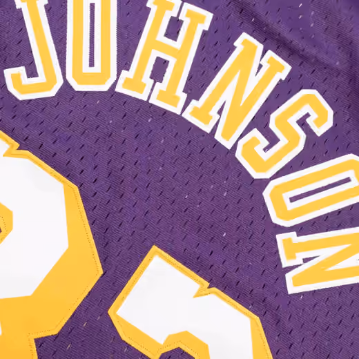 Magic Johnson #32 Los Angeles Lakers 1984-85 Youth Swingman NBA Jersey Purple (YOUTH) view 5