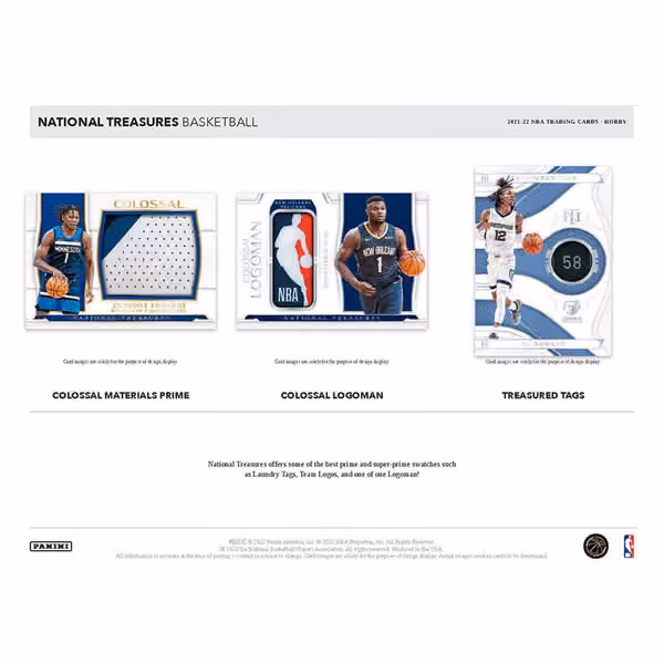 2021/22 Panini National Treasures NBA Basketball Hobby Box view 4