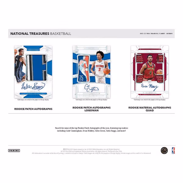 2021/22 Panini National Treasures NBA Basketball Hobby Box view 2