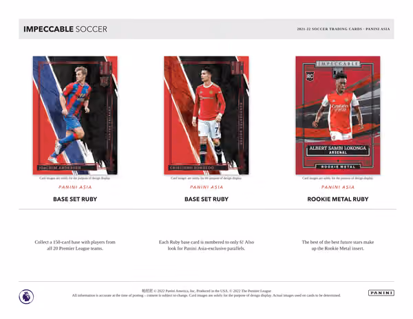 2021/22 Panini Impeccable Soccer EPL Asia Edition Box view 2