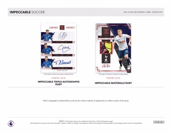 2021/22 Panini Impeccable Soccer EPL Asia Edition Box view 3